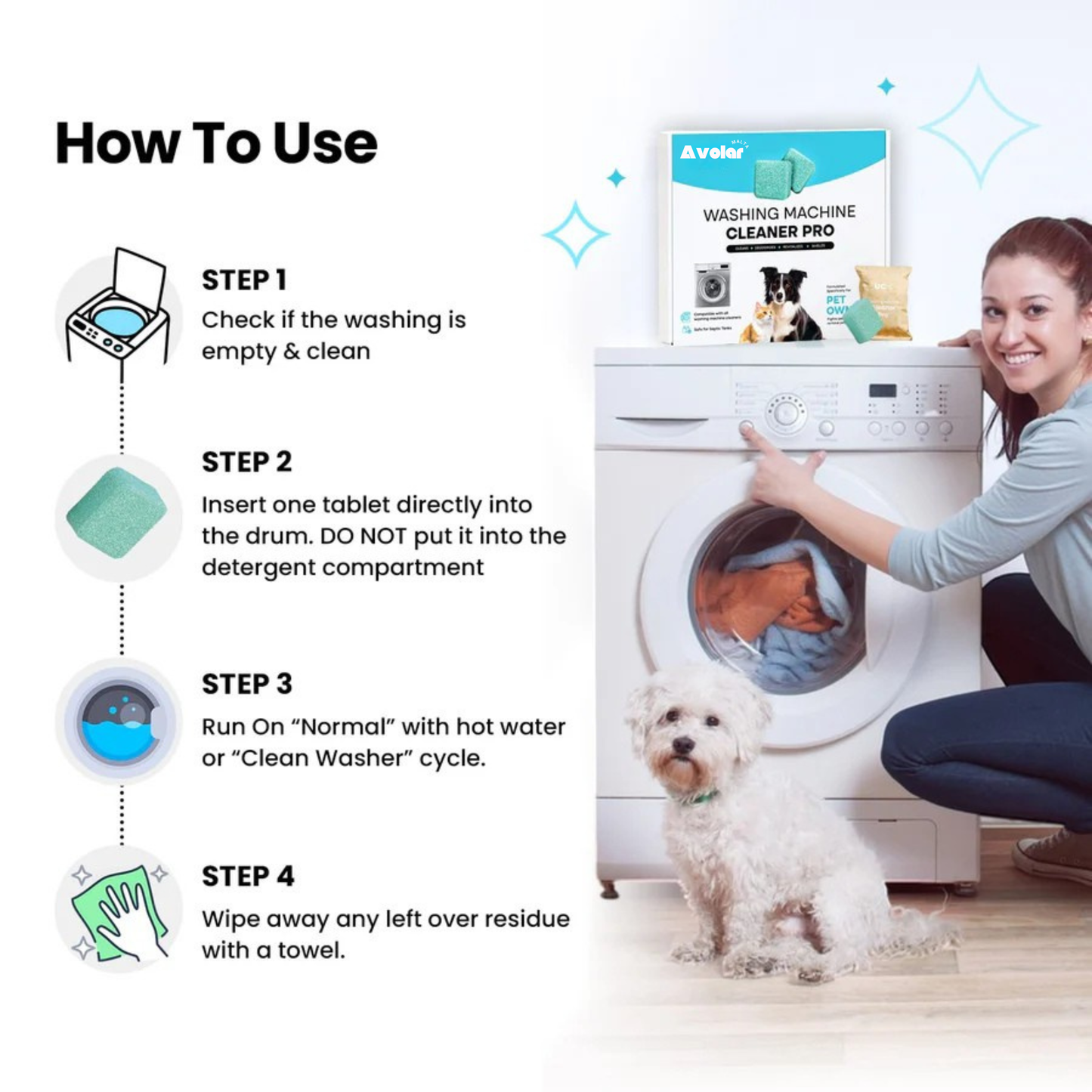 The AVOLAR Washing Machine Cleaner Pro