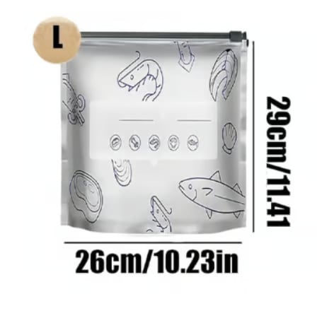(30pcs )Reusable Aluminum Foil Sealable Storage Bags, 2025 New Resealable Vacuum Zipper Pouches for Food, Stand Up Foil Sealable Bags with Label and Zip Lock for Vegetable Fruit Meat