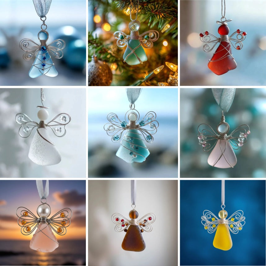 đHandmade Sea Glass Angel Ornament(Buy 6 Free Shipping Now)