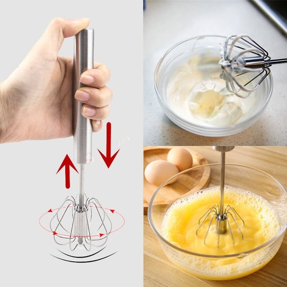 🔥Christmas SALE 49%OFF - Stainless Steel Semi-Automatic Whisk