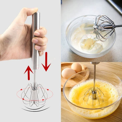 🔥Christmas SALE 49%OFF - Stainless Steel Semi-Automatic Whisk