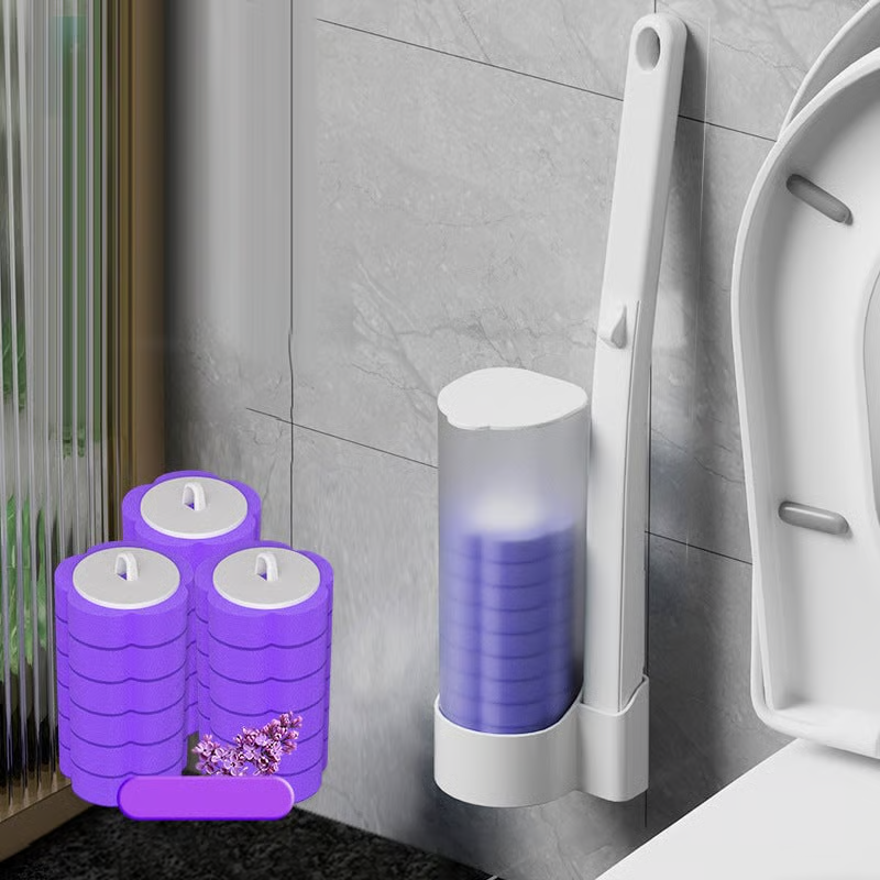 1×Toilet brush+18PCS Brush head -LAVENDER