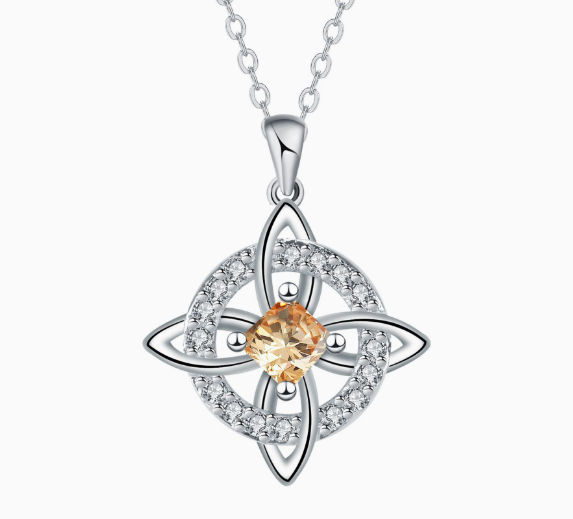Mystical Birthstone Witches Knot Necklace – Natural Crystal🔮💞Protect Your Loved Ones
