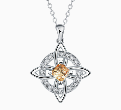 Mystical Birthstone Witches Knot Necklace – Natural Crystal🔮💞Protect Your Loved Ones