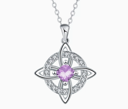 Mystical Birthstone Witches Knot Necklace – Natural Crystal🔮💞Protect Your Loved Ones