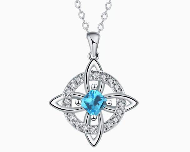 Mystical Birthstone Witches Knot Necklace – Natural Crystal🔮💞Protect Your Loved Ones