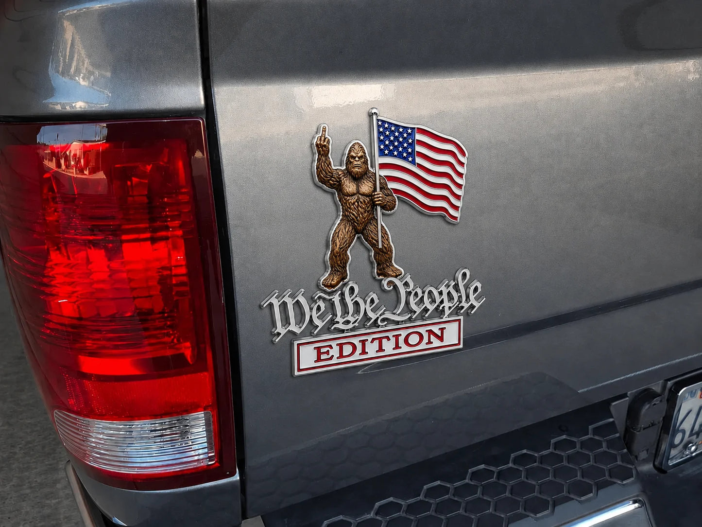 🔥Father's Day Hot Sale👣BigFoot We The People Patriot Flag Edition Car Emblem Metal Decorative Badge- Made in USA