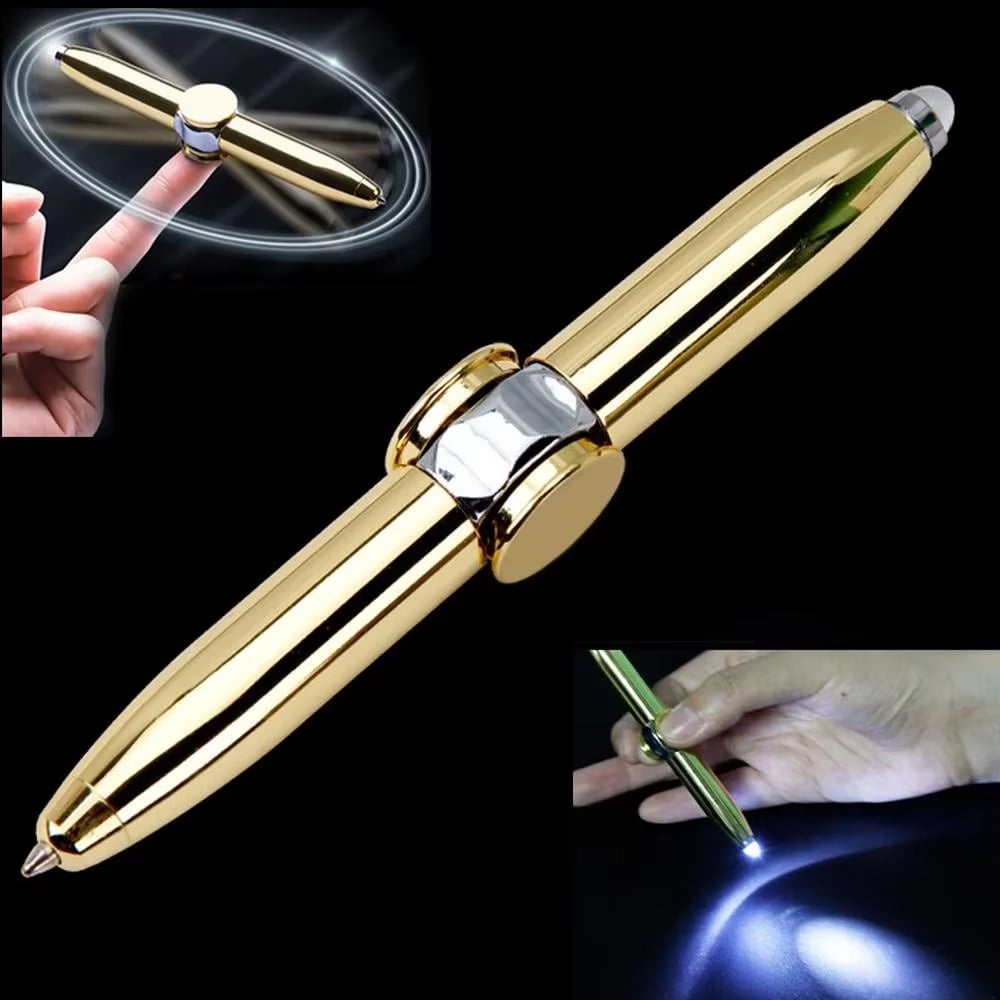 Rotating LED Light Ballpoint Pen – Anti-Stress Anxiety Relief! ✨✍️