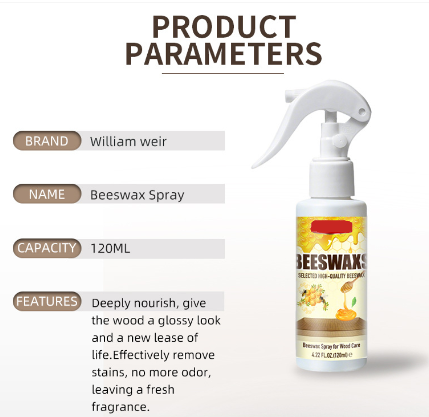 50% OFF This Week Promotions🎉🎉Beeswax Wood Polish Spray 120ml | Natural Shine & Protection for Furniture, Floors, Cabinets – Non-Greasy, Anti-Dust Finish