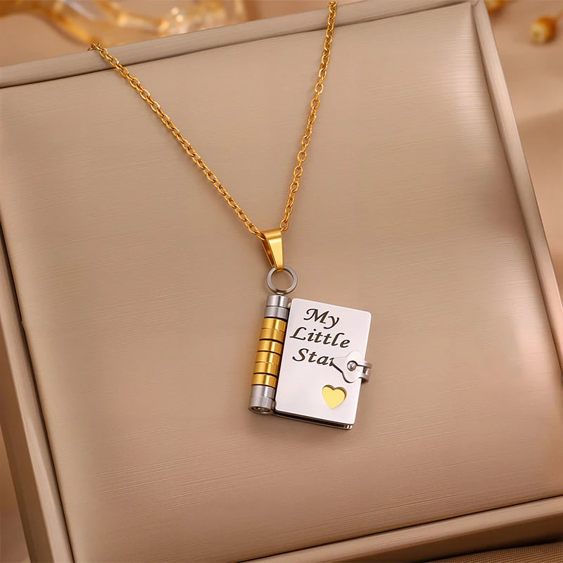 🏆 Hot Sale - 49% OFF 🔥🔥My Little Star Book Necklace for Daughter & Son, Birthday Day Gift Graduation Jewelry of Love