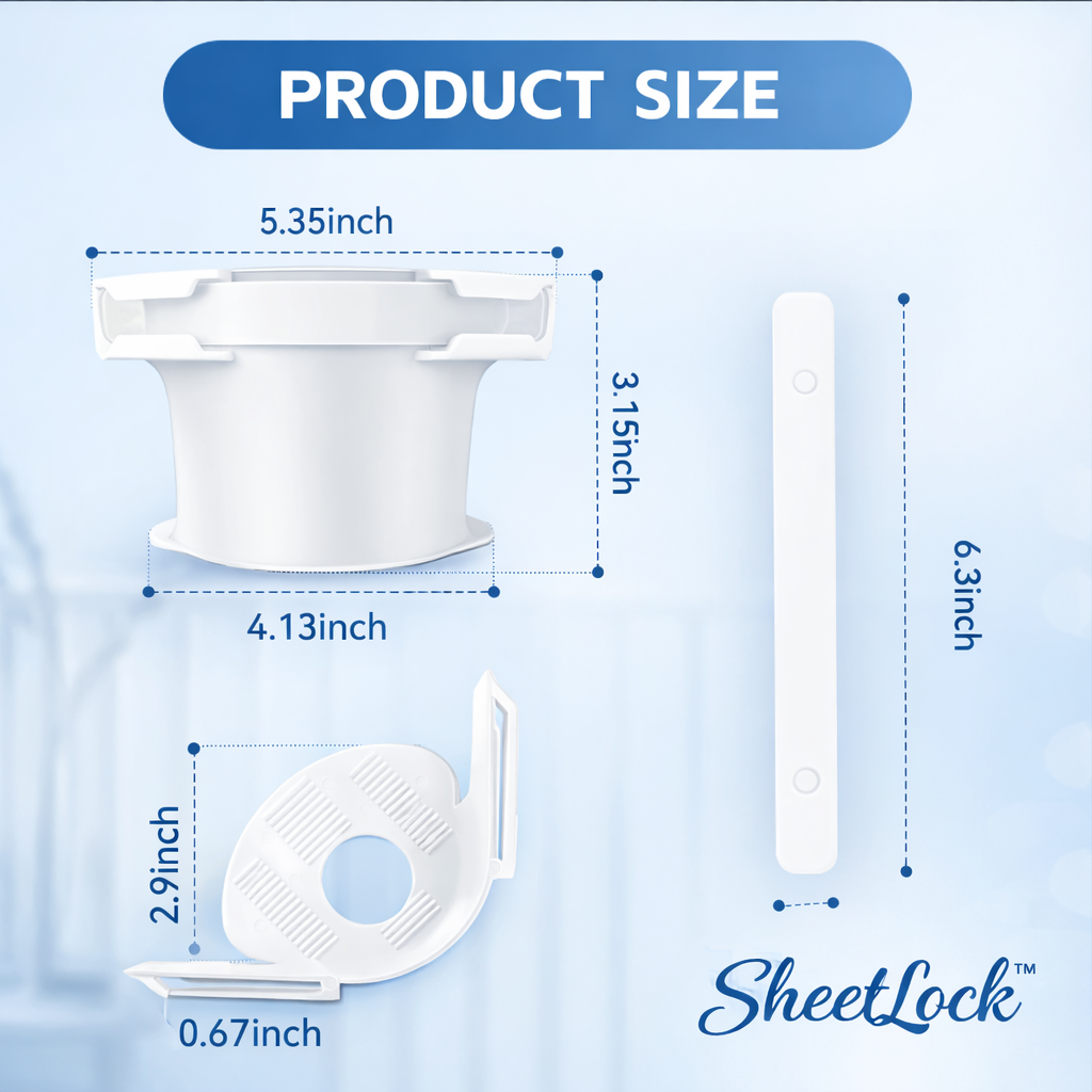Seurico™ No-Slip Bed Sheet Grips, Fits Any Mattress