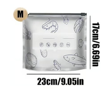 (30pcs )Reusable Aluminum Foil Sealable Storage Bags, 2025 New Resealable Vacuum Zipper Pouches for Food, Stand Up Foil Sealable Bags with Label and Zip Lock for Vegetable Fruit Meat