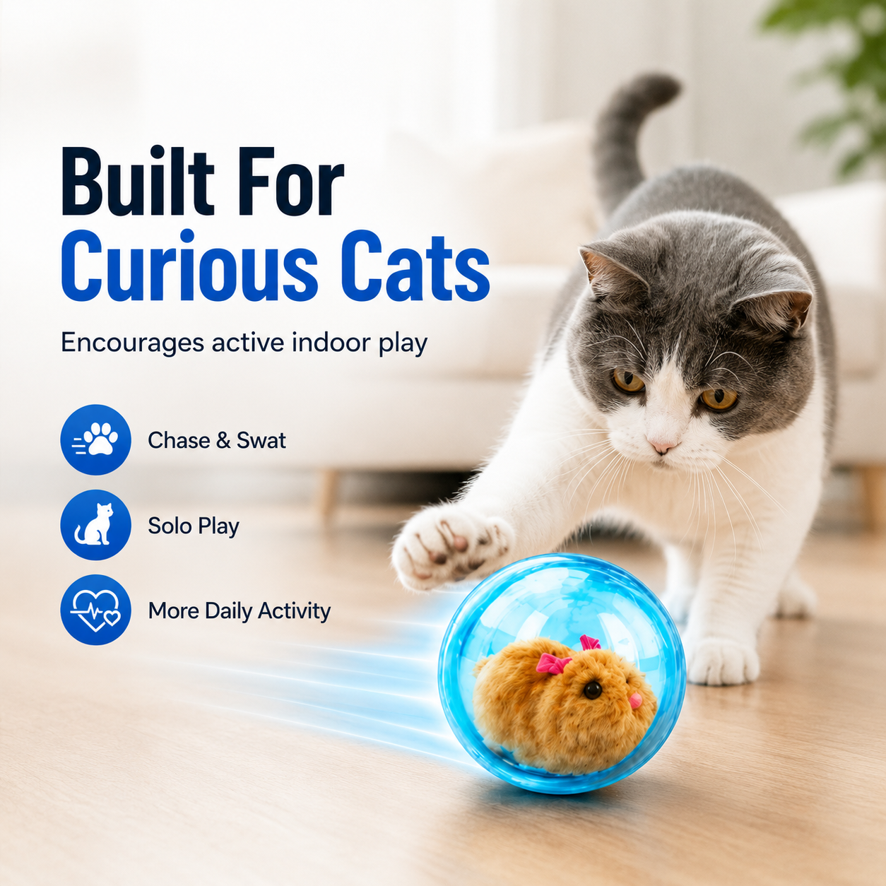 Self-Rolling Interactive Cat Ball