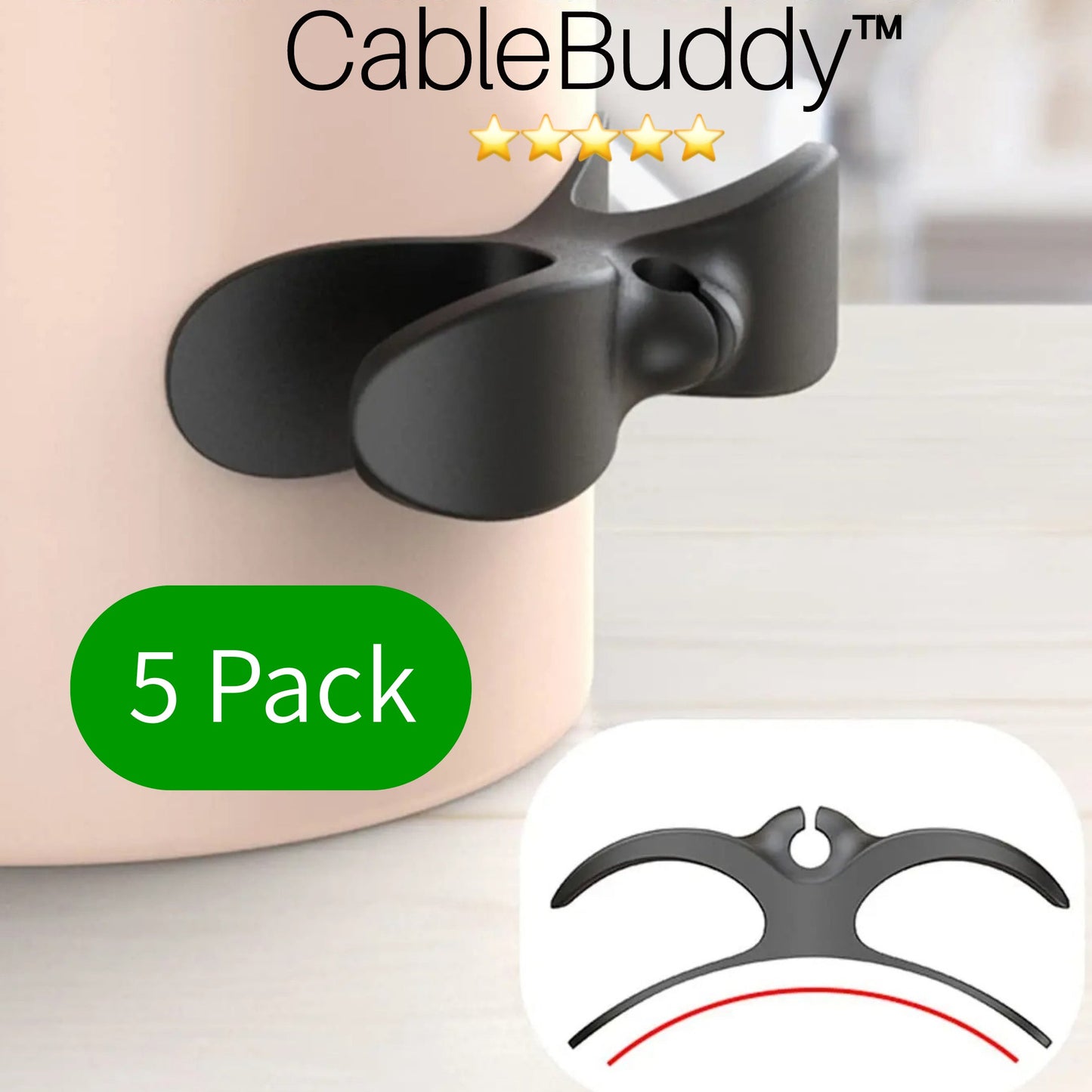 Keep Your Cables Where You Need Them - Packs Of 5