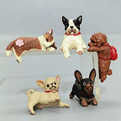 🔥 Hand-Painted Mini Cat Desk Figurines – Set of 5 Cute Cartoon Kitty Companions