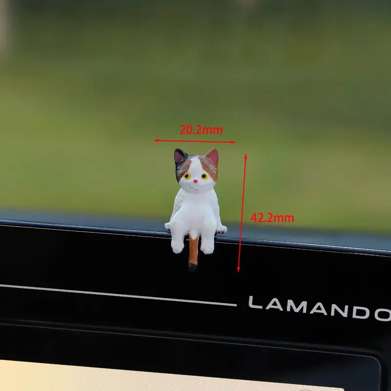 🔥 Hand-Painted Mini Cat Desk Figurines – Set of 5 Cute Cartoon Kitty Companions