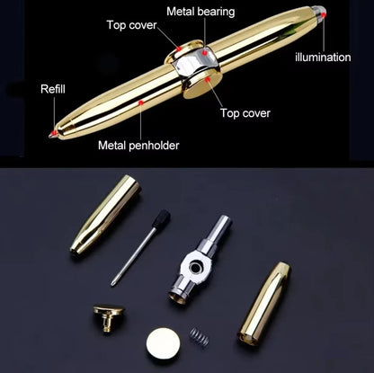Rotating LED Light Ballpoint Pen – Anti-Stress Anxiety Relief! ✨✍️
