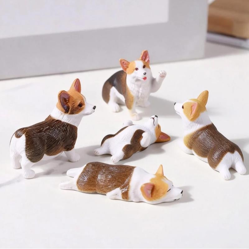 🔥 Hand-Painted Mini Cat Desk Figurines – Set of 5 Cute Cartoon Kitty Companions
