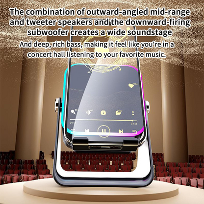 🎶📱  5-in-1 Wireless Induction Bluetooth Speaker with Adjustable Phone Stand