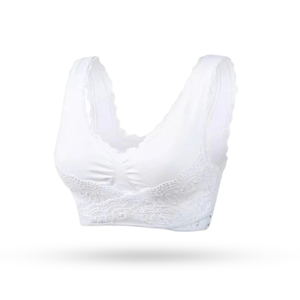 💜Cross Front Side Button Lace Silky Bra