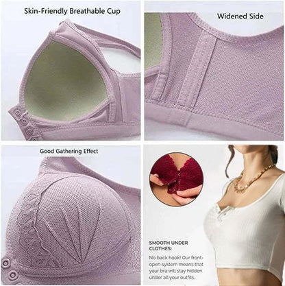 BUY 1 GET 1 FREE - Front Button Breathable Skin-Friendly Cotton Bra