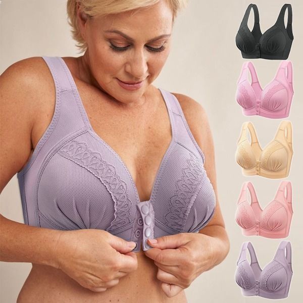 BUY 1 GET 1 FREE - Front Button Breathable Skin-Friendly Cotton Bra