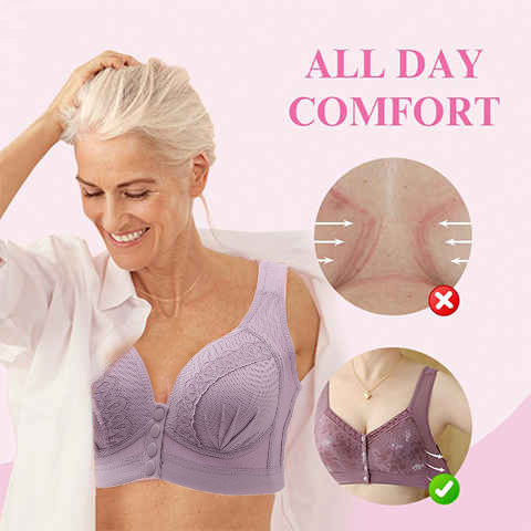 BUY 1 GET 1 FREE - Front Button Breathable Skin-Friendly Cotton Bra