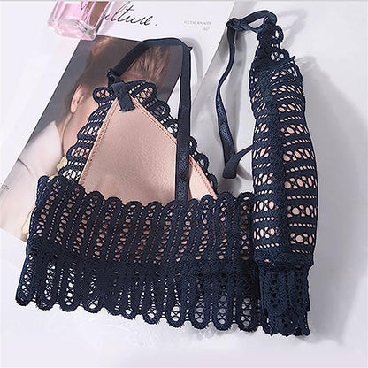French Triangle Cup Bras For Women Push Up Small Breast Front Closure Bralette Lingerie Wireless Everyday Bra