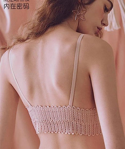 French Triangle Cup Bras For Women Push Up Small Breast Front Closure Bralette Lingerie Wireless Everyday Bra