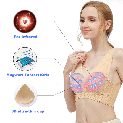 💜Cross Front Side Button Lace Silky Bra
