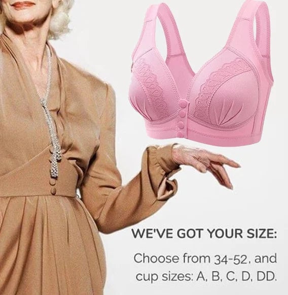 BUY 1 GET 1 FREE - Front Button Breathable Skin-Friendly Cotton Bra