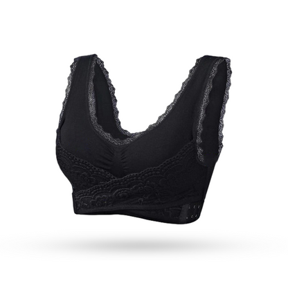💜Cross Front Side Button Lace Silky Bra